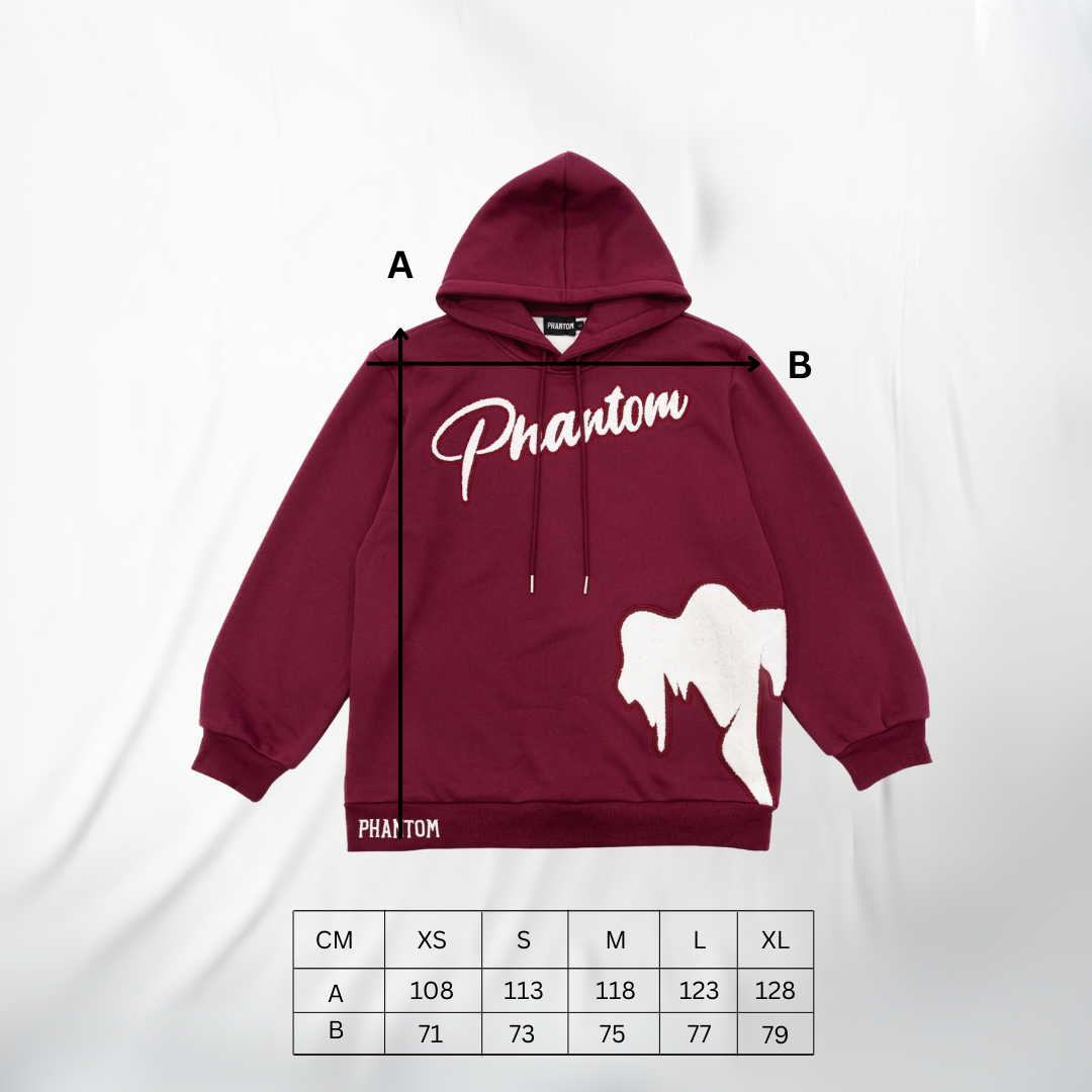 Burgundy X White Hoodie