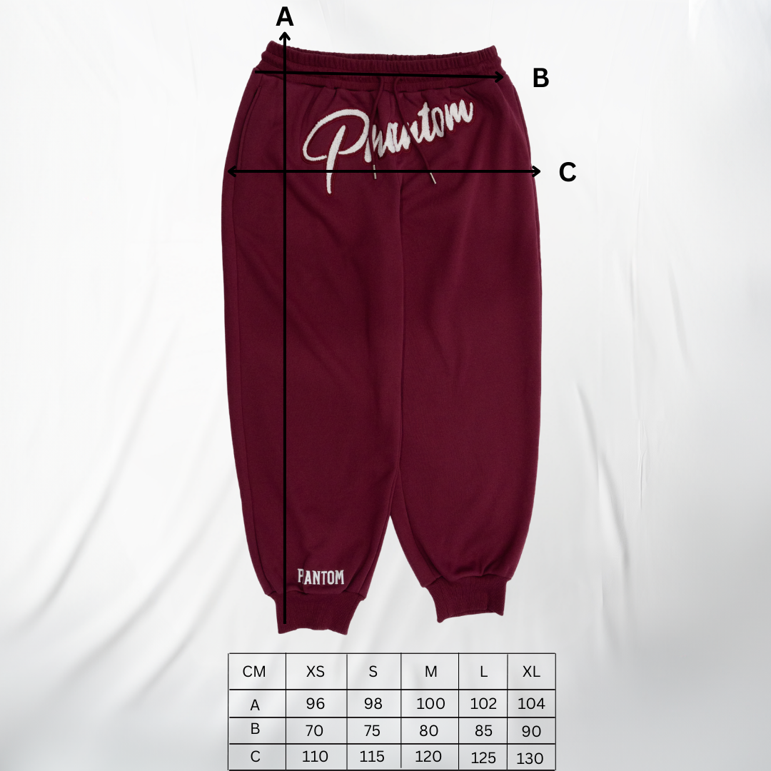 Burgundy X White Pants