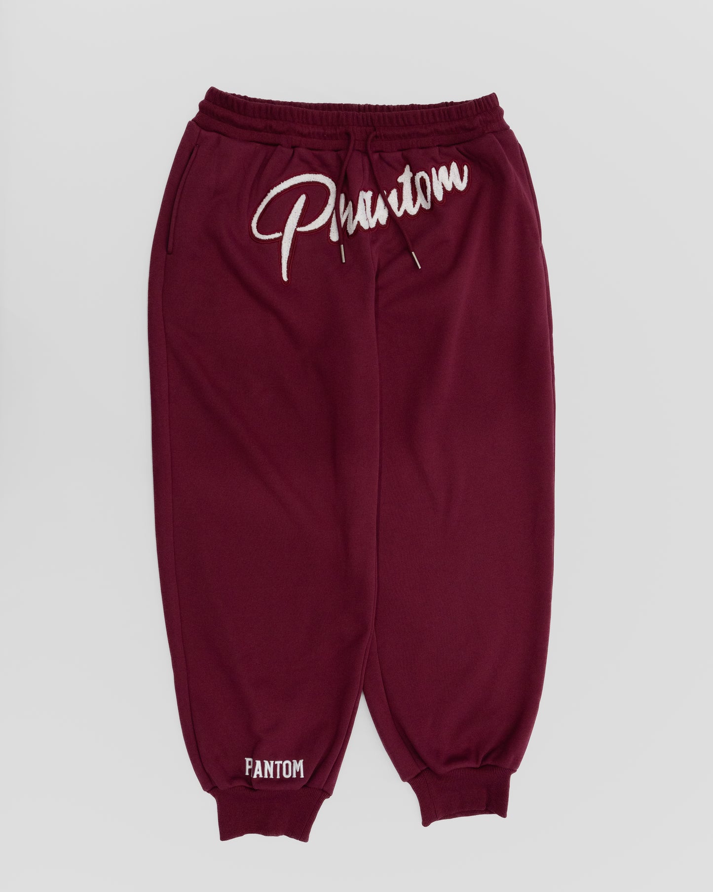 Burgundy X White Pants