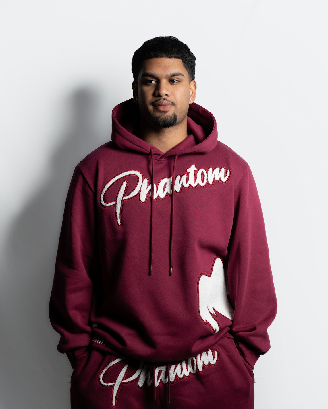Burgundy X White Hoodie