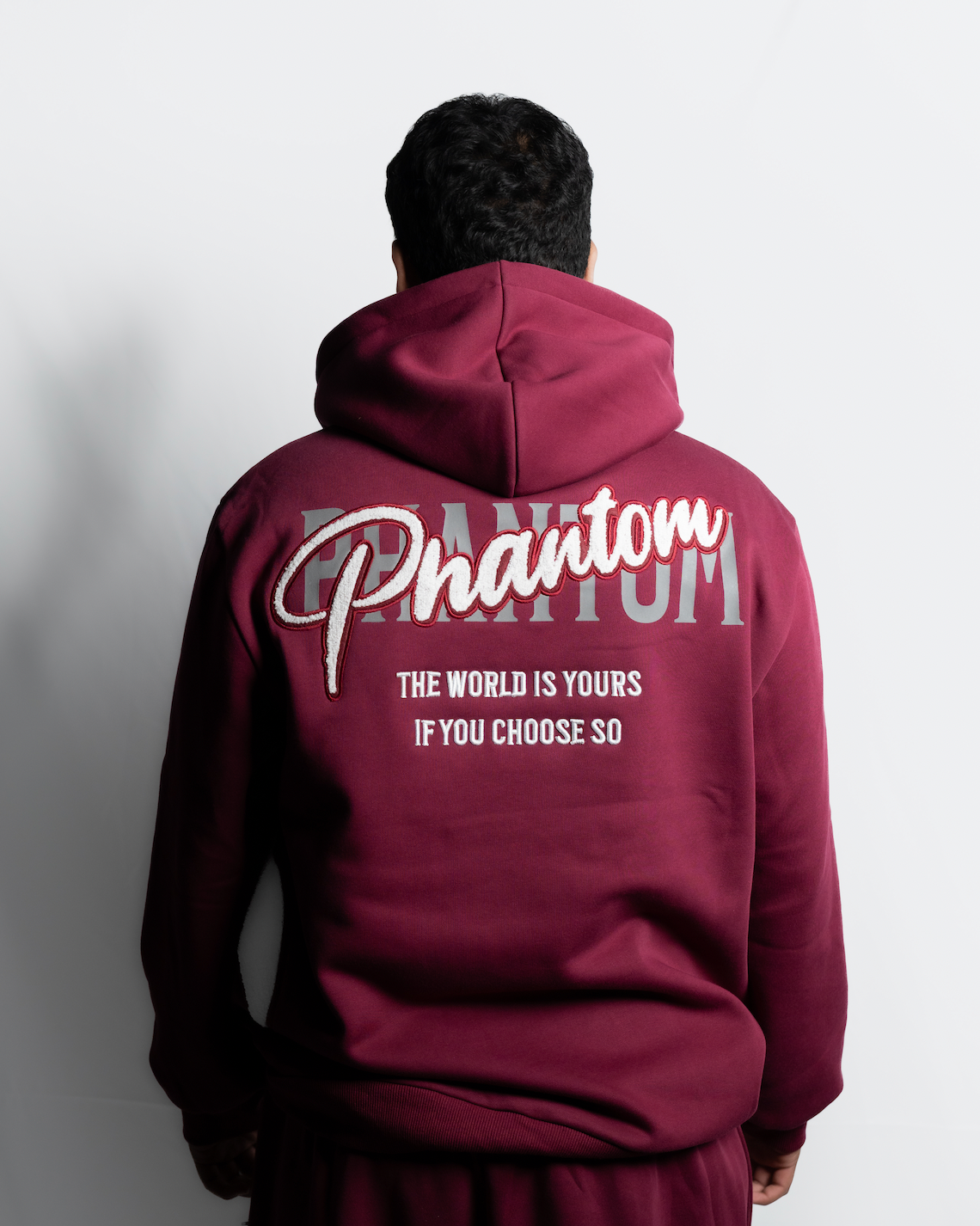 Burgundy X White Hoodie