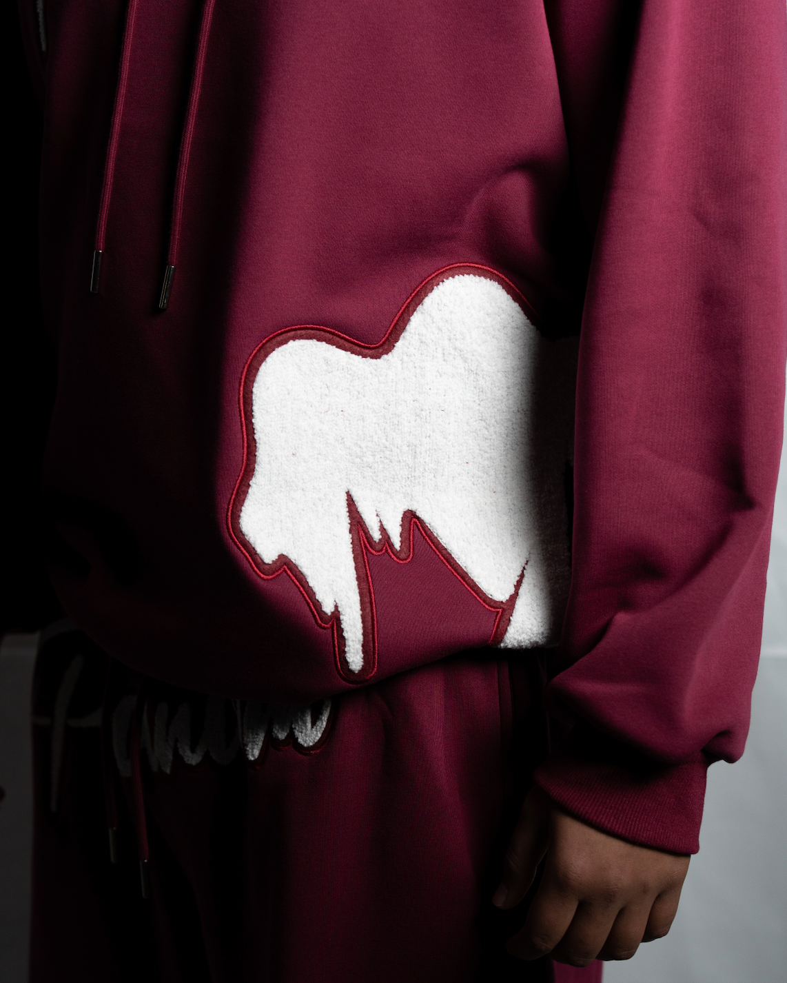 Burgundy X White Hoodie