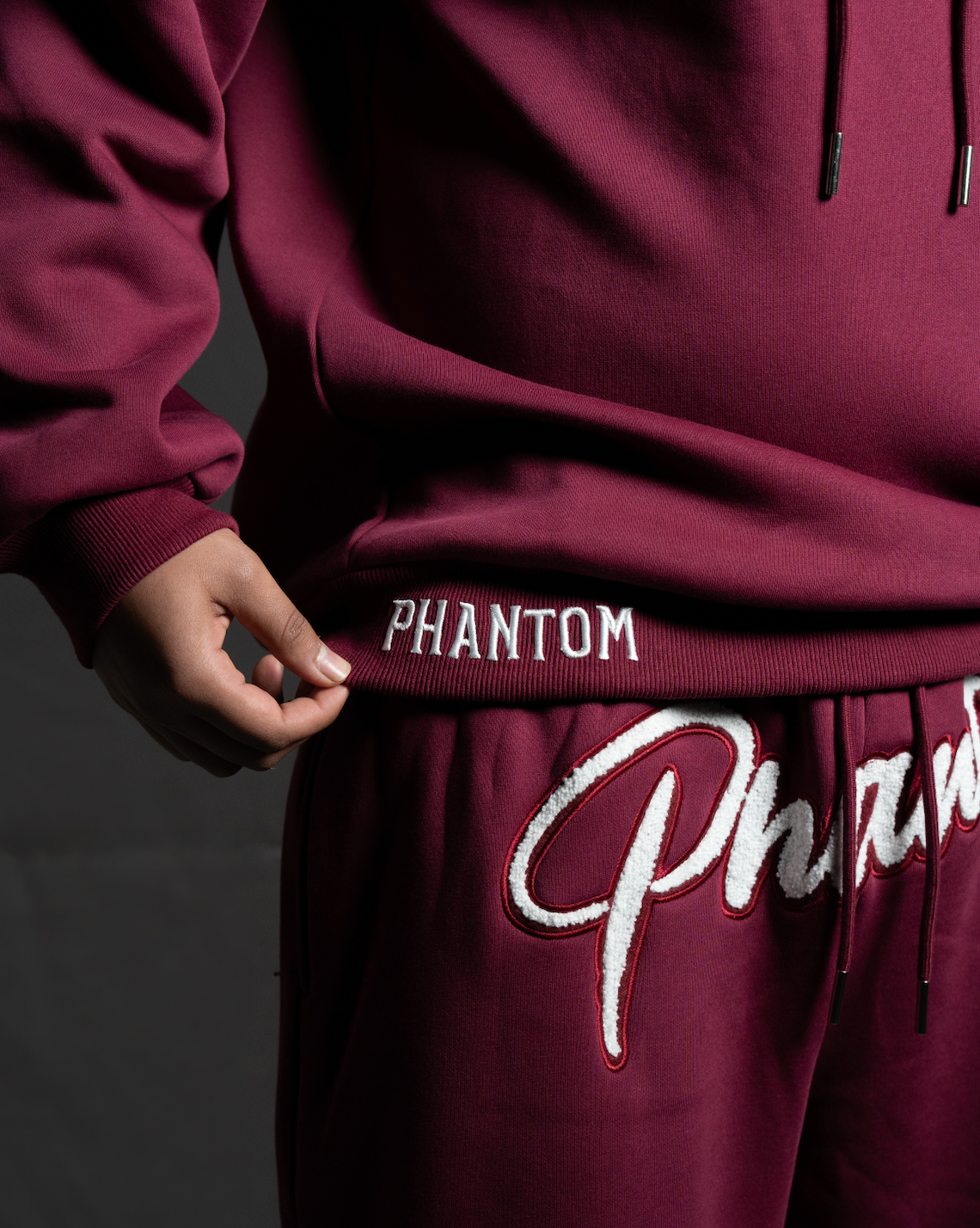Burgundy X White Hoodie