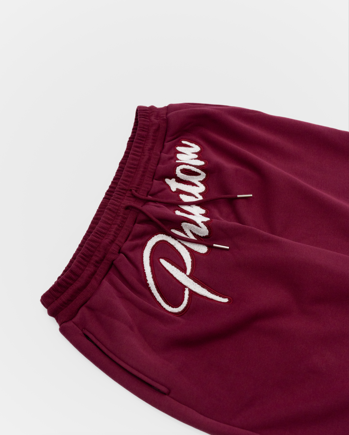 Burgundy X White Pants