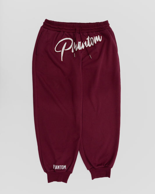 Burgundy X White Pants