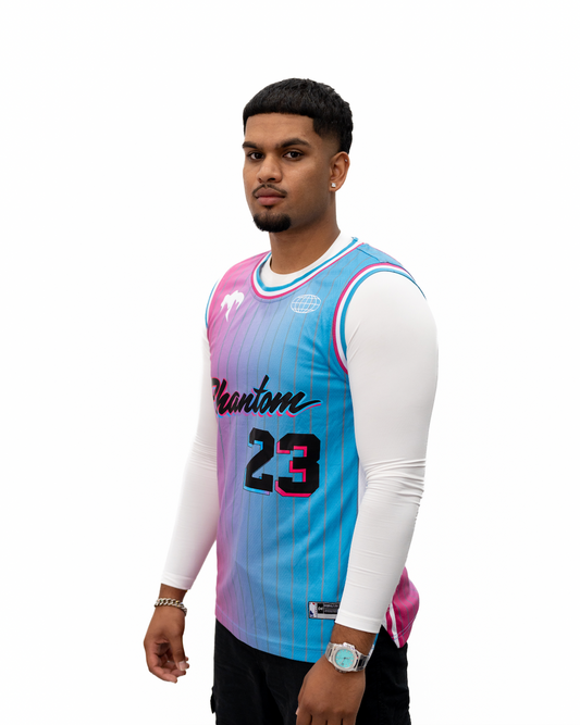 Blue/Pink Basketball Jersey
